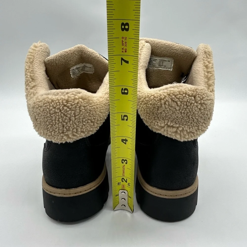 Time & Tru Black Vegan Winter Boots Fur Lined Women’s Size 7 New With Tag